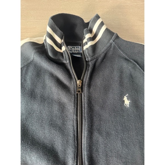 Polo by Ralph Lauren Other - Polo Ralph Lauren Mens Full Zip Track Jacket Black & White Stripes